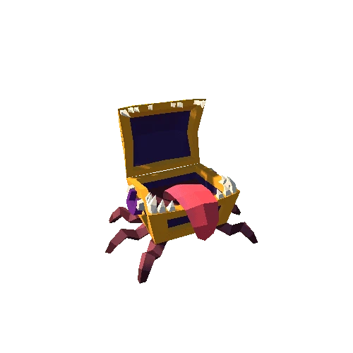 Polygonal Treasure Chest Monster Purple